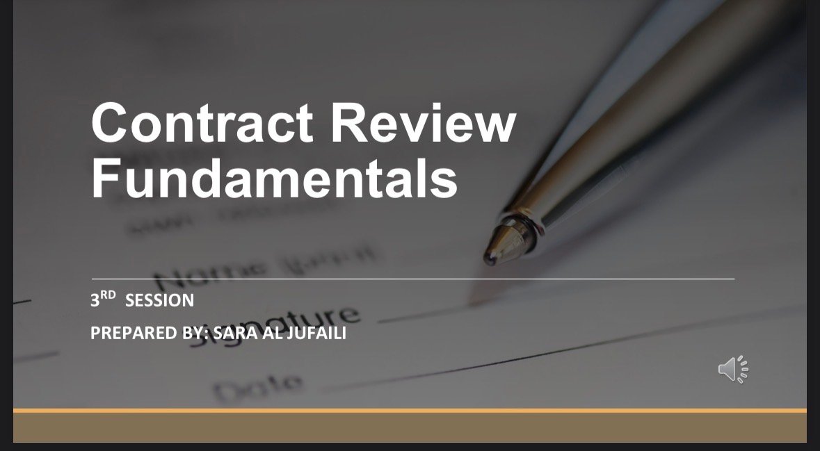 أساسيات مراجعة العقود Contract Review Fundamentals